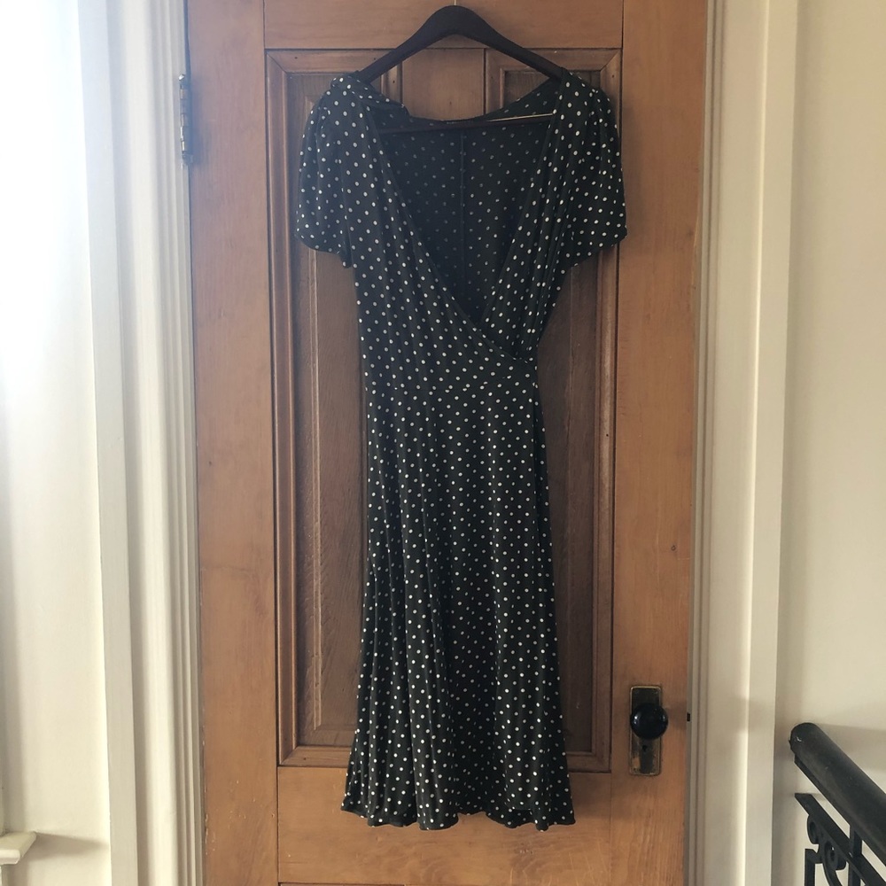 Polka dot wrap dress